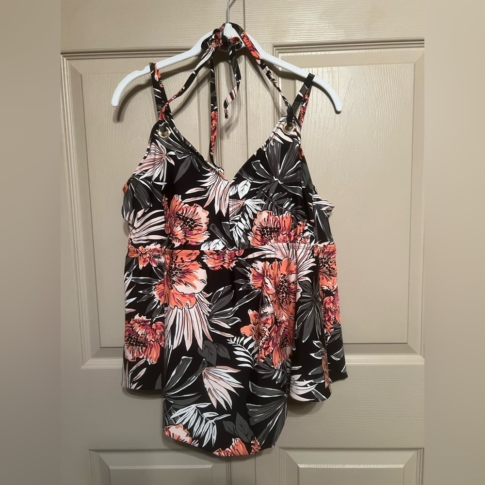 Kona Sol Multicolor Floral Swim Top